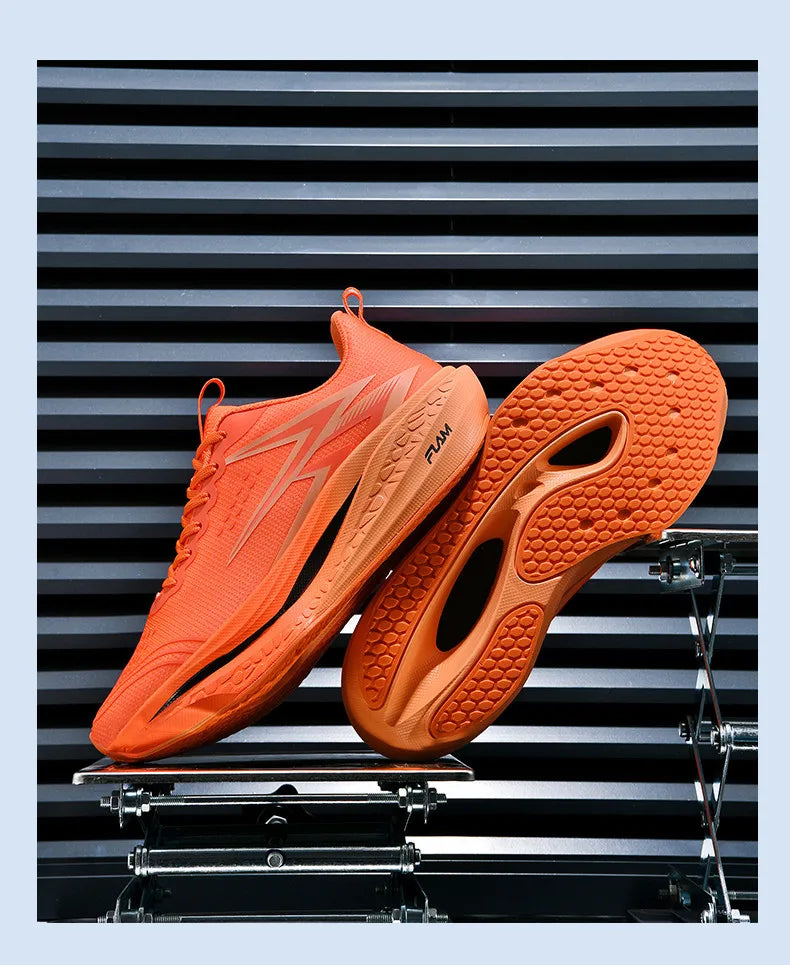 Zapatillas para correr especialidad maratón hombres deportes transpirables ligeros tablero de carbono mujeres cómodas zapatillas deportivas antideslizantes