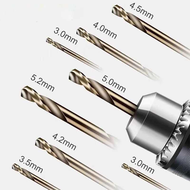 Juego de brocas de doble cabezal HSS, broca helicoidal ultradura de cobalto de doble filo para pozo de acero inoxidable de Metal con caja, 10 Uds.