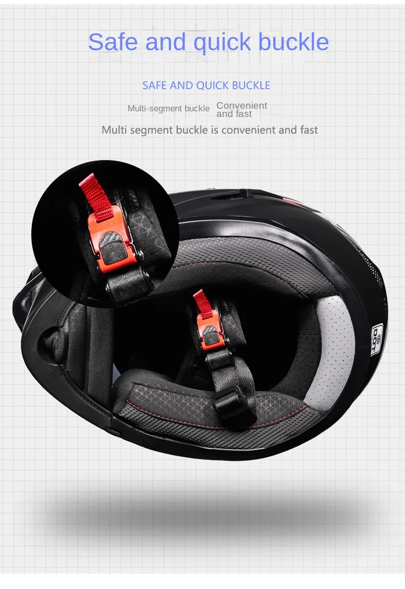 ORZ nueva calidad DOT doble lente Flip casco Abs cara completa motocicleta todoterreno casco de carreras de motos ala trasera personalizada