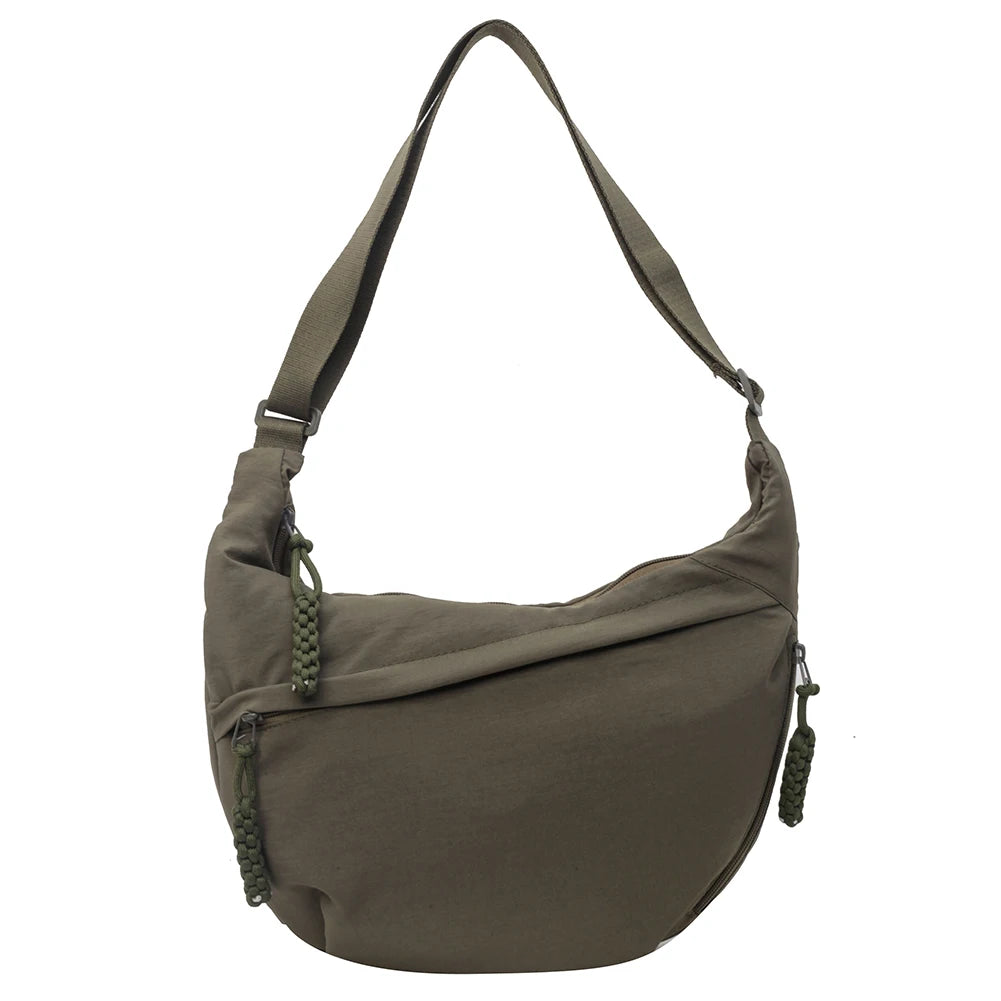 Bandolera Hobo con múltiples bolsillos para mujer, bolso cruzado de media luna, gran capacidad, bandolera diaria, correa ajustable, bolsa de viaje al aire libre