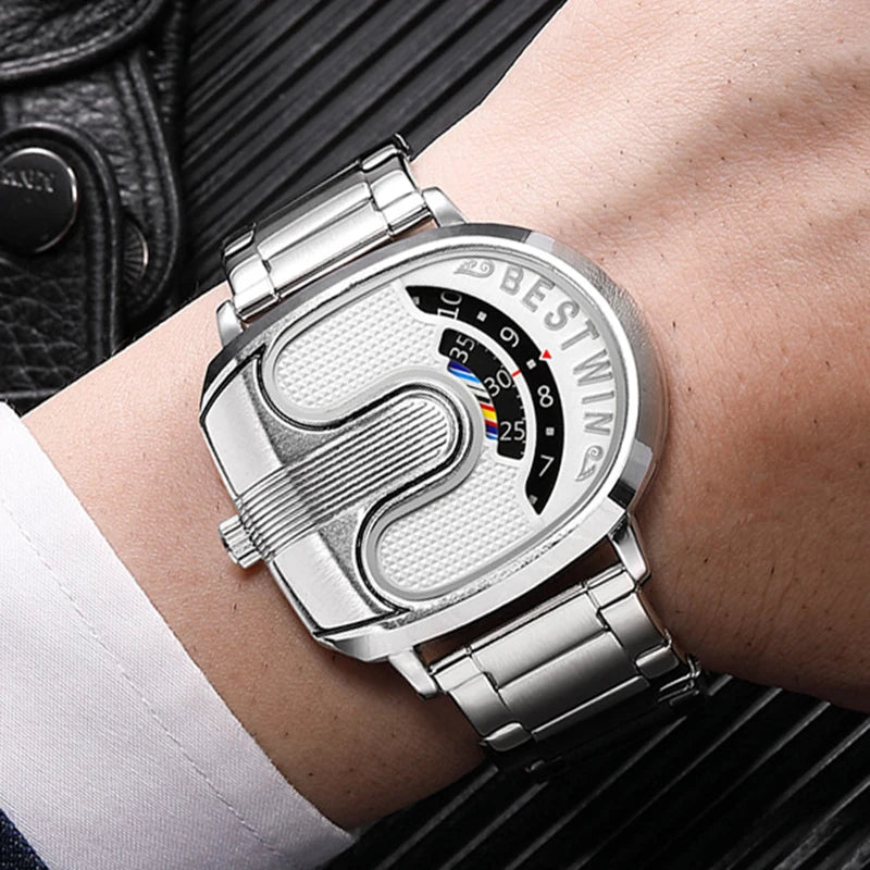 Relojes dorados de lujo para hombre, diseño único, banda de acero inoxidable, Dropship dorado, reloj masculino de alta calidad