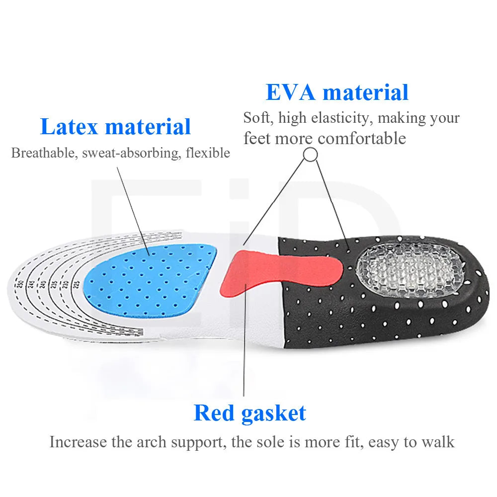 Almohadilla deportiva de Gel de silicona para zapatos, soporte para ARCO, espesamiento, absorción de impacto, almohadilla para zapatos de baloncesto y fútbol, plantilla suave de silicona Unisex