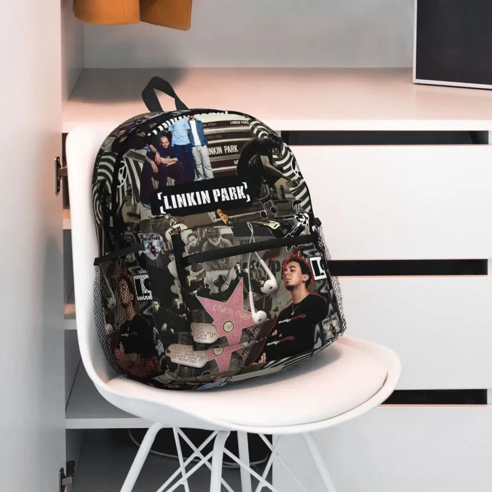 L-Linkin-S P-Park-S Band Mochila para estudiantes Mochila escolar Mochila de viaje para senderismo para niños y niñas Mochila de moda Bolsos de hombro