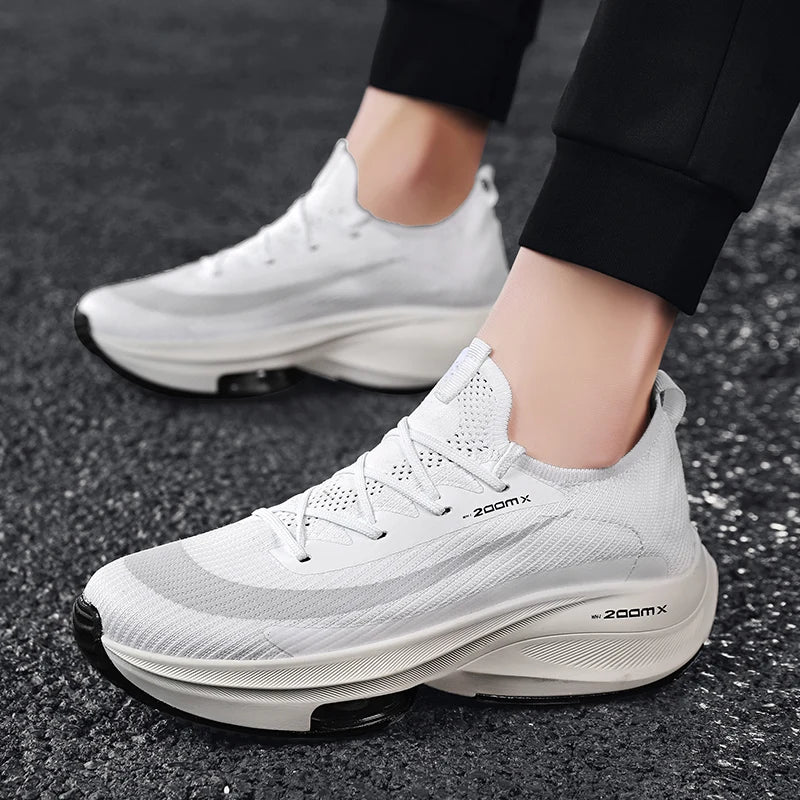 Zapatillas de Running para Hombre con Amortiguación de Aire y Placa de Carbono, Zapatillas Deportivas Ligeras para Mujer para Correr, Gimnasio, Entrenamiento, Parejas