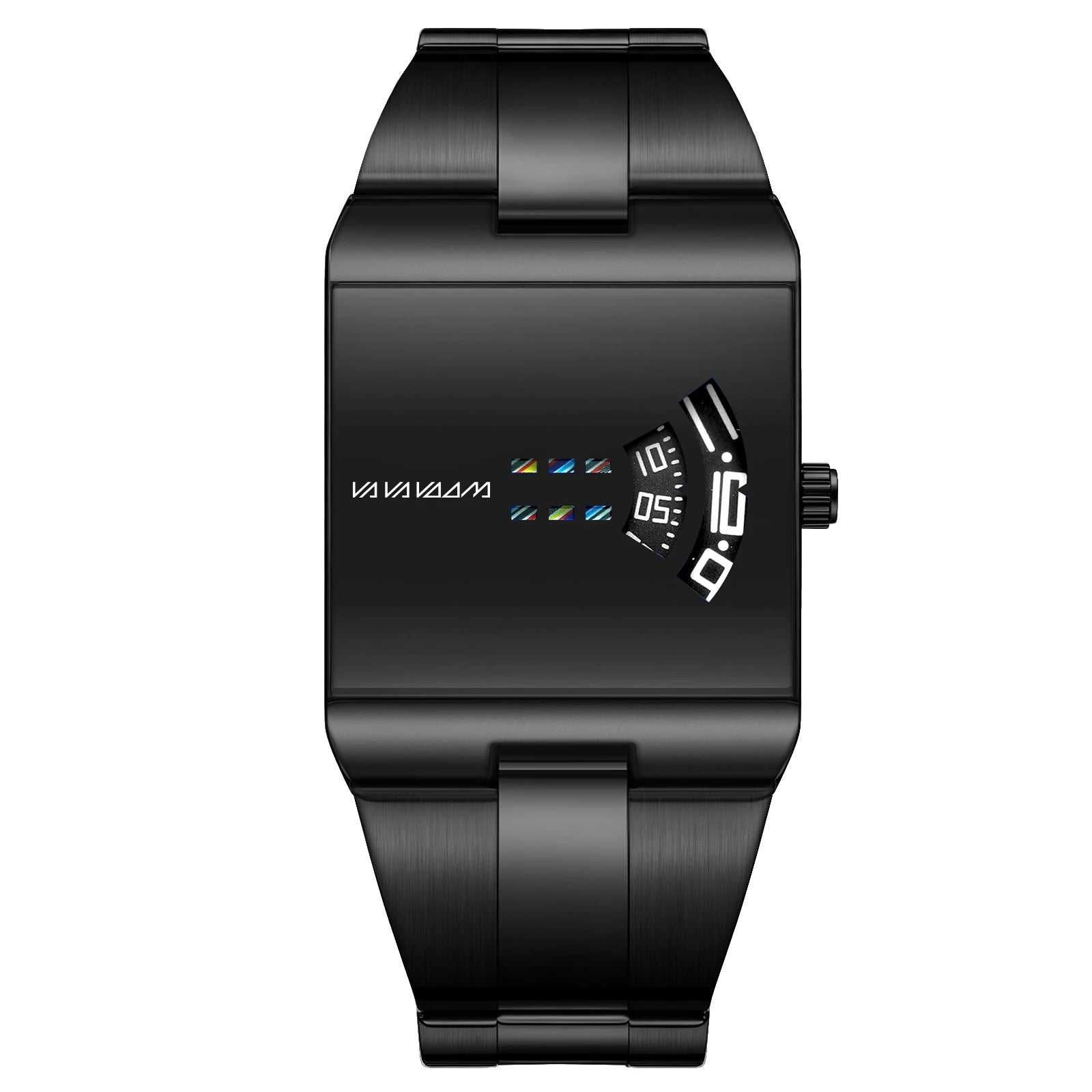 Reloj de cuarzo cuadrado clásico VA VA VOOM con esfera dorada creativa, diseño de moda para hombre, reloj de acero de superficie de gran venta para hombre.