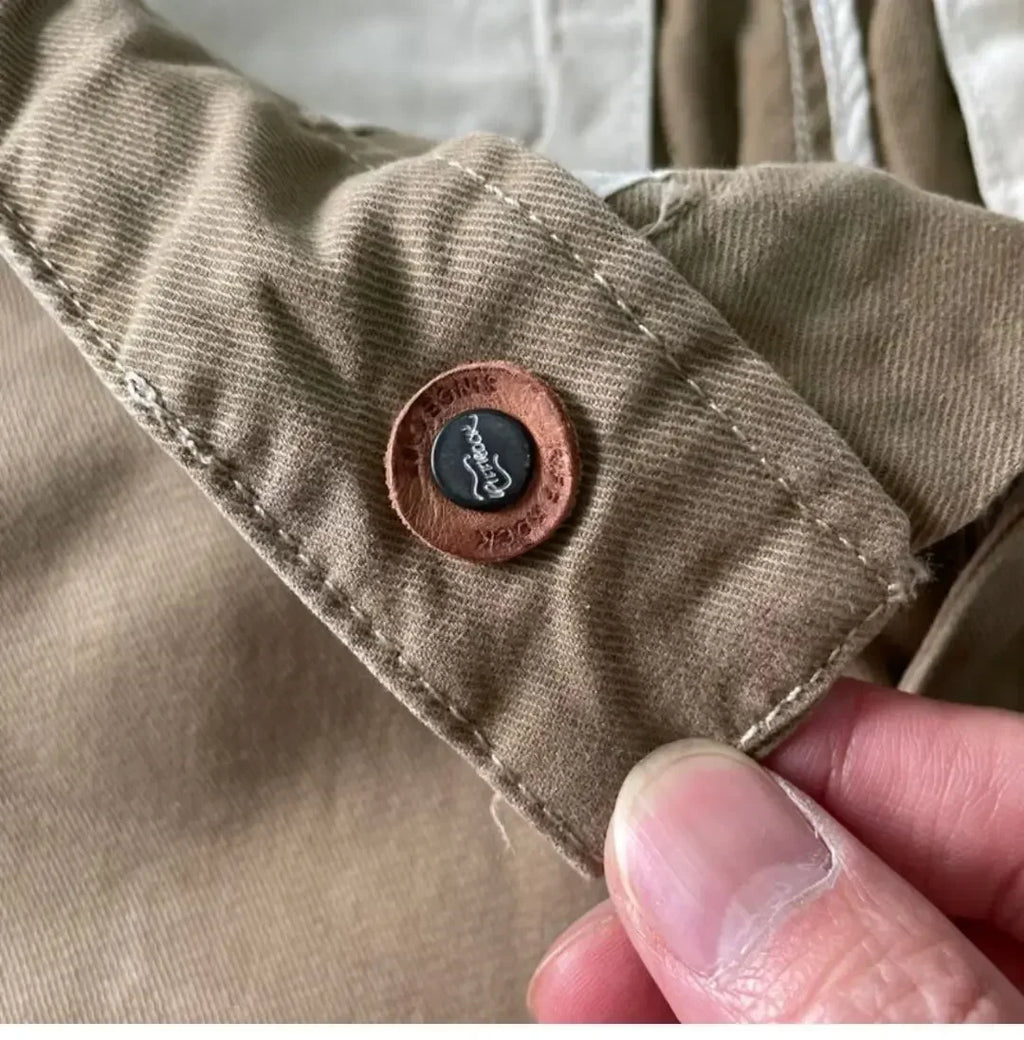 Pantalones Cargo resistentes de algodón puro de estilo americano para hombres, calzado informal de pierna recta holgada antisuciedad y antidesgaste