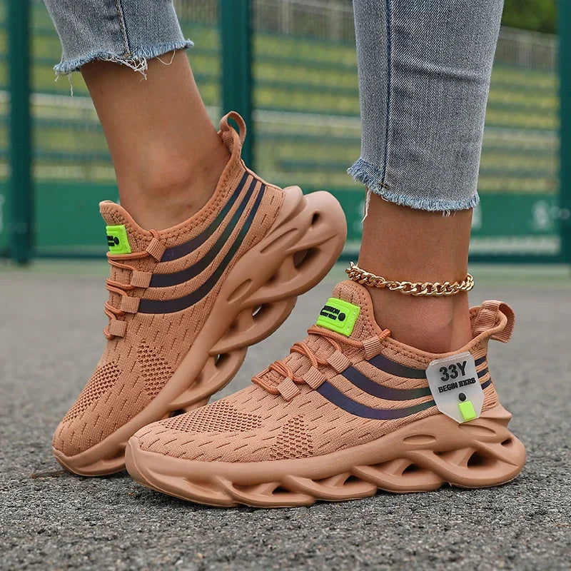 Zapatillas de deporte de malla para hombre, Calzado cómodo y ligero para senderismo al aire libre, transpirable, a la moda, zapatos informales para correr, Tenis