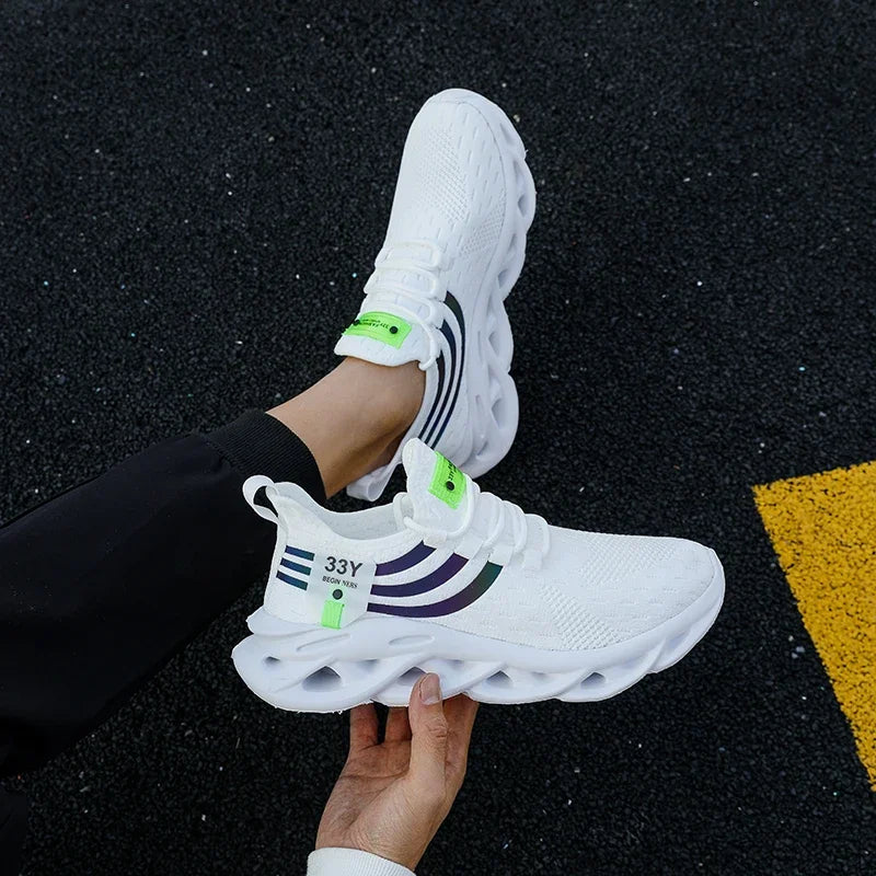 Zapatillas de deporte de malla para hombre, Calzado cómodo y ligero para senderismo al aire libre, transpirable, a la moda, zapatos informales para correr, Tenis