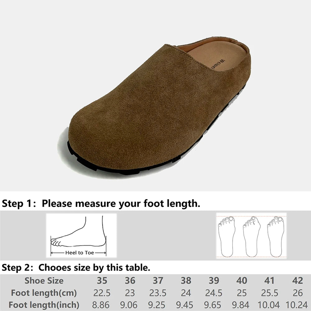 Zapatillas Cuero de vaca natural Cómodo Zapatilla de mujer clásica de marca de alta calidad