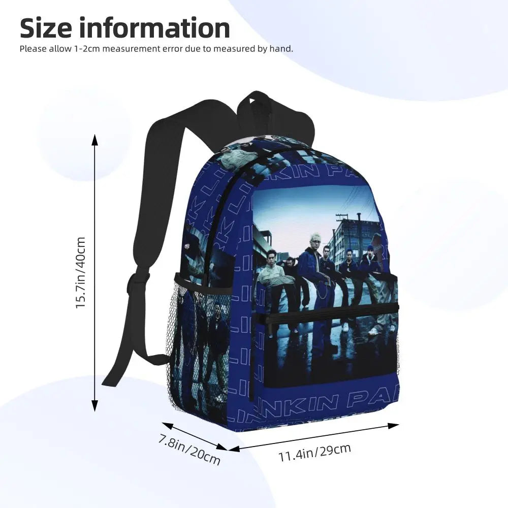 L-Linkin-S P-Park-S Band Mochila para estudiantes Mochila escolar Mochila de viaje para senderismo para niños y niñas Mochila de moda Bolsos de hombro