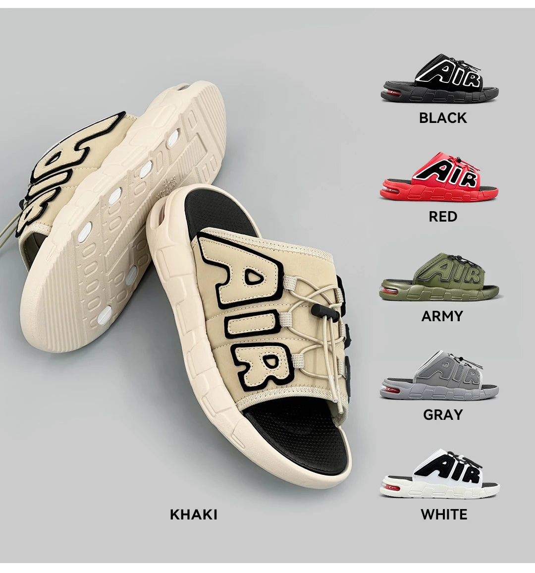 Zapatillas de Hombre con diseño de cojín de aire, novedad de verano, Zapatillas deportivas antideslizantes suaves de PVC para Hombre, Chanclas para Hombre