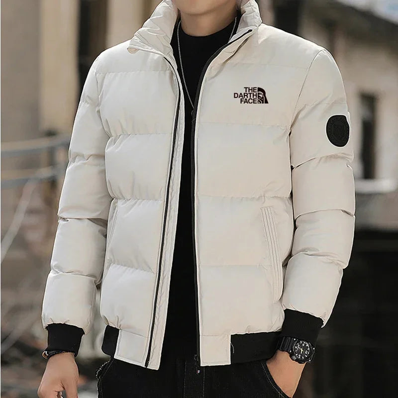 Men's Winter Jacket 2026, High Collar, Fashionable, Windproof, Warm, Cotton Padded, Casual Outdoor, Zipper Closure, Short Parka
