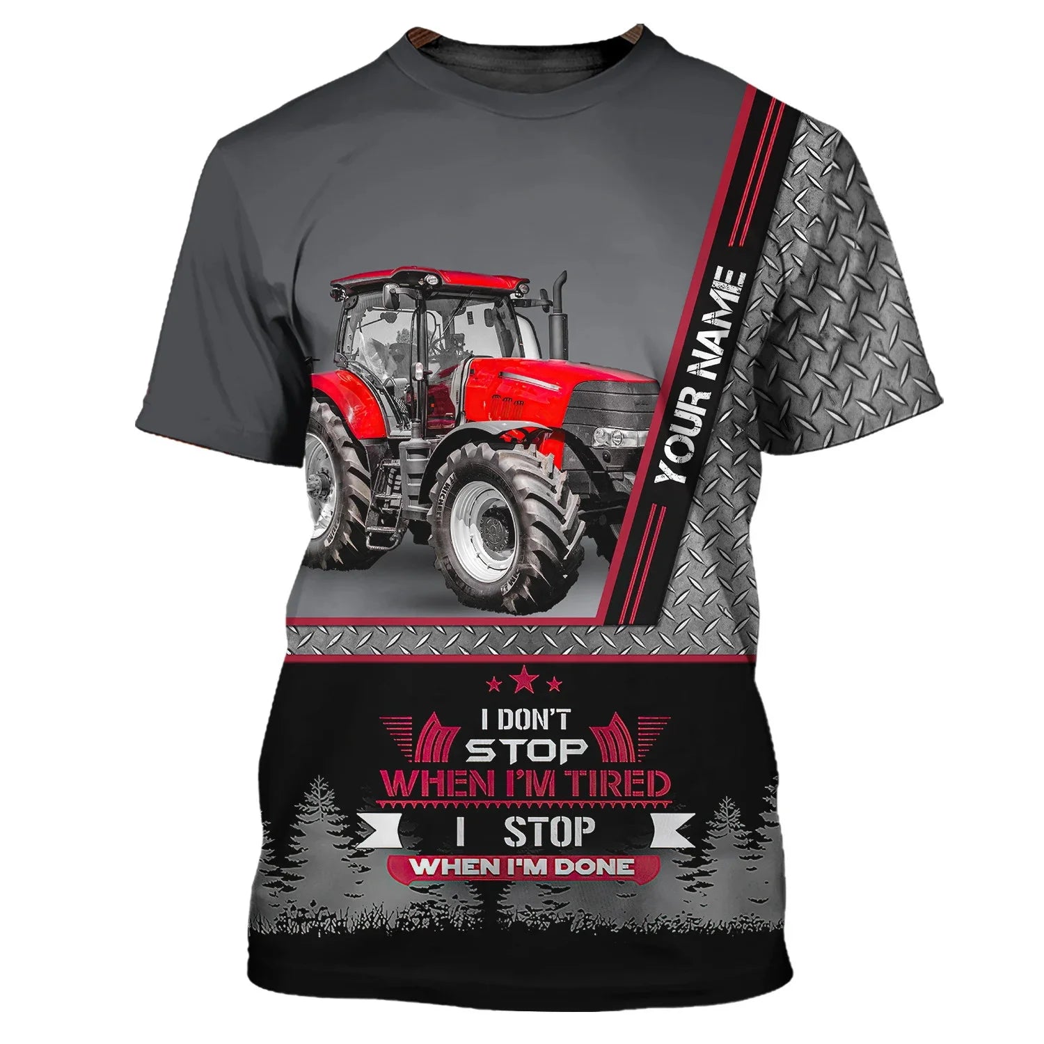Camiseta con patrón de Tractor de granja para hombre, Top de manga corta con cuello redondo, tendencia de conductor de camión, secado rápido, gran oferta, Verano