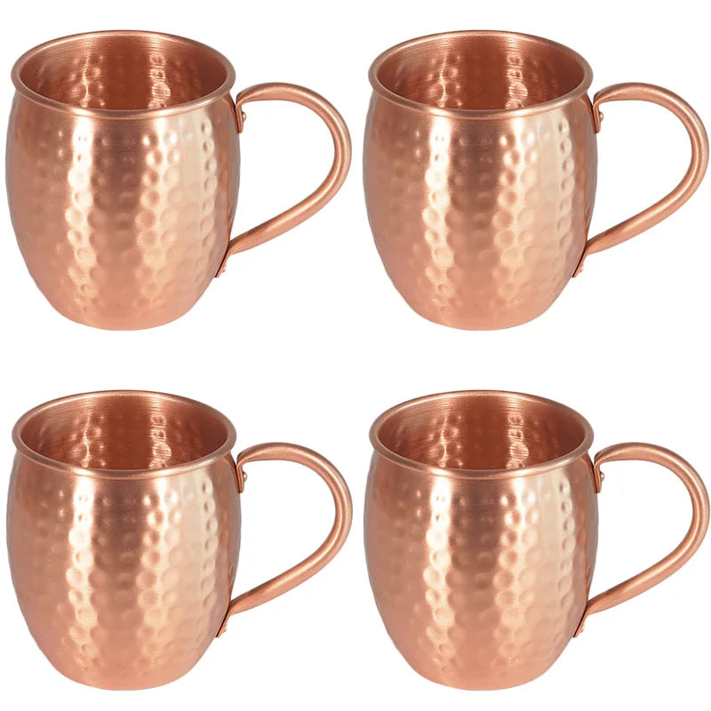Taza Moscow Mule 100% Cobre, Tazas de Cerveza Duraderas de Cobre, Taza de Café de 350 ml, Taza de Leche, Taza de Bar de Cobre Puro, Artículos para Beber
