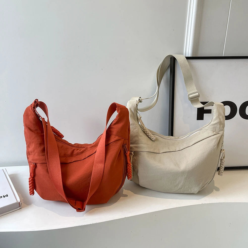 Bandolera Hobo con múltiples bolsillos para mujer, bolso cruzado de media luna, gran capacidad, bandolera diaria, correa ajustable, bolsa de viaje al aire libre