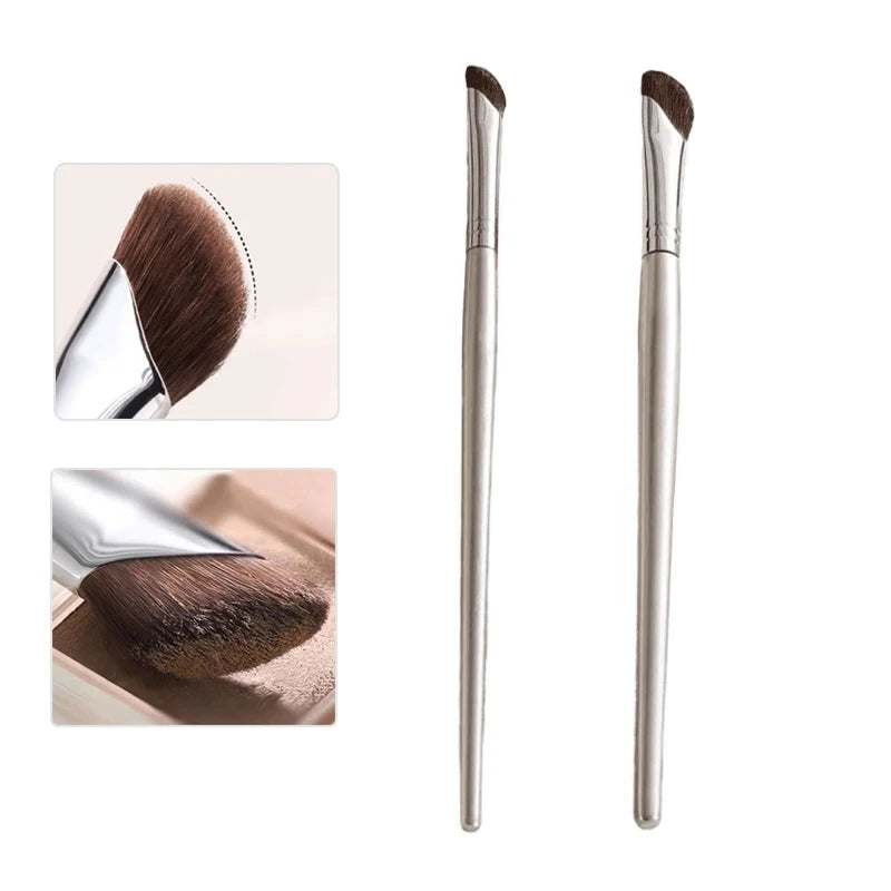 Pincel para Contorno de Nariz, Pincel Plano para Contorno de Nariz, Pincel Angulado para Maquillaje de Contorno, Pincel de Pelo Natural Angulado para Difuminar Sombras