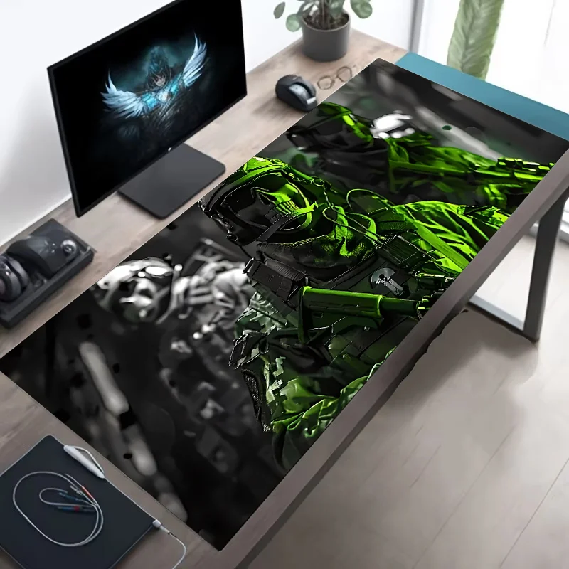 Mousepad XXL Gamer Antideslizante – Bordes Cosidos, Diseño Militar, Varios Tamaños