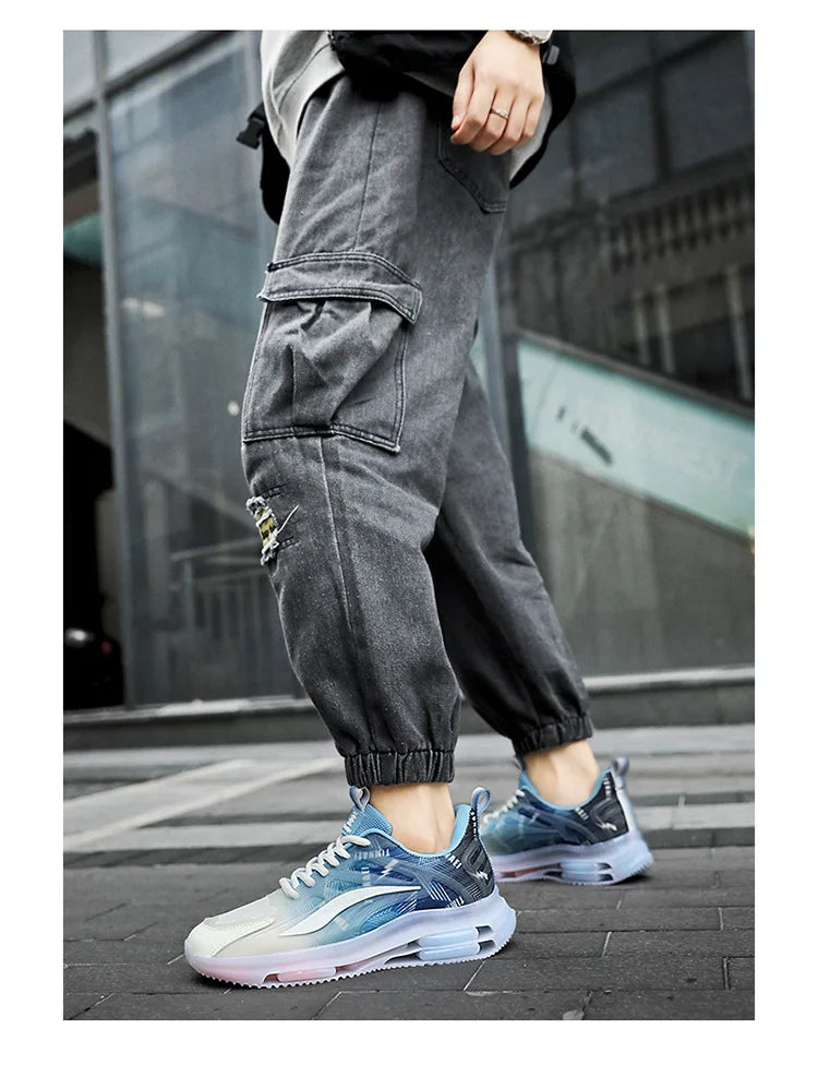 Zapatillas de deporte con cojín de aire para hombre y mujer, calzado deportivo ligero con suela de TPR, para correr, baloncesto y parejas, talla 36-47