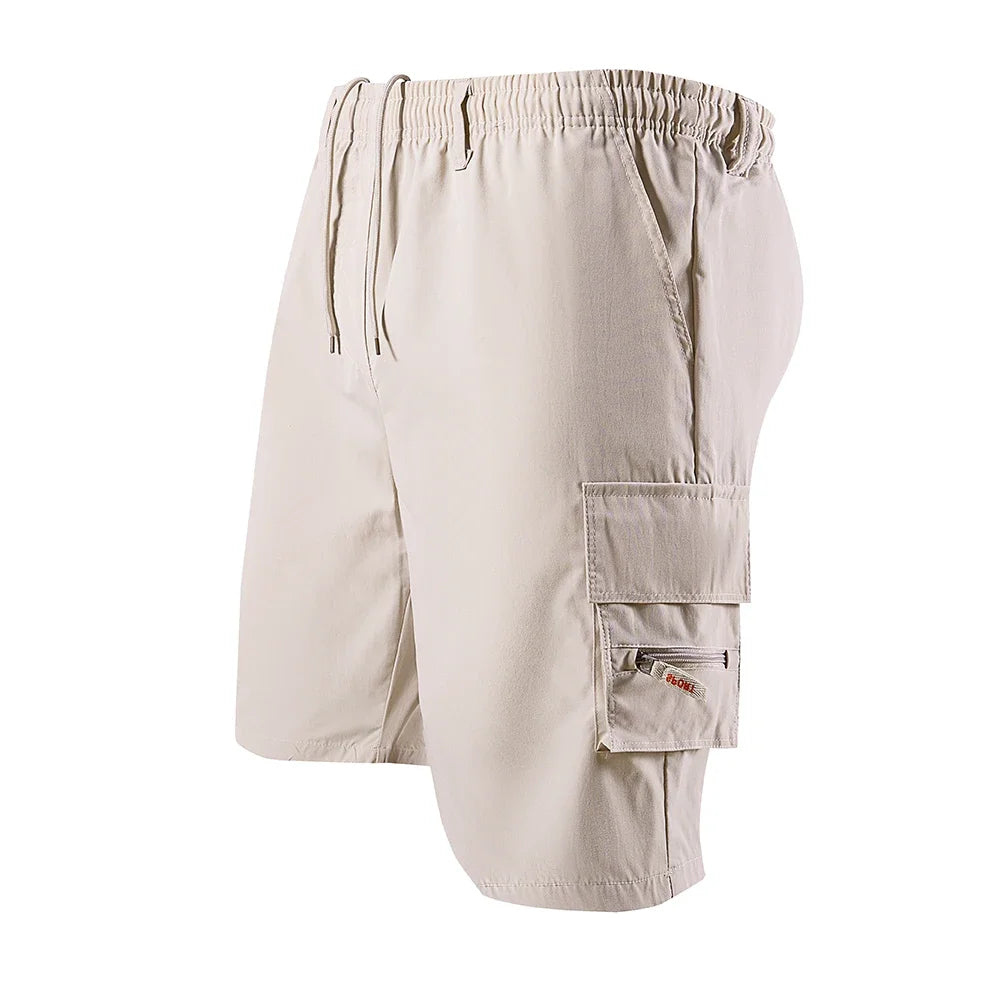 Pantalones cortos Cargo de verano para hombre, pantalones cortos informales holgados de Color sólido, pantalones cortos militares con bolsillo a la moda, pantalones deportivos para correr de camuflaje para hombre