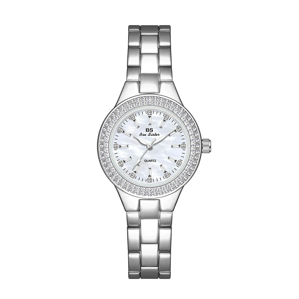 Reloj BS para mujer Beimu Face clásico ligero marca de lujo temperamento pulsera de Metal resistente al agua relojes de cuarzo de moda para mujer
