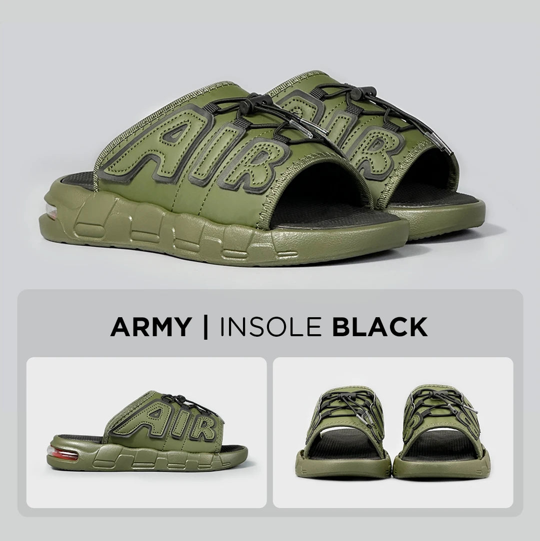 Zapatillas de Hombre con diseño de cojín de aire, novedad de verano, Zapatillas deportivas antideslizantes suaves de PVC para Hombre, Chanclas para Hombre