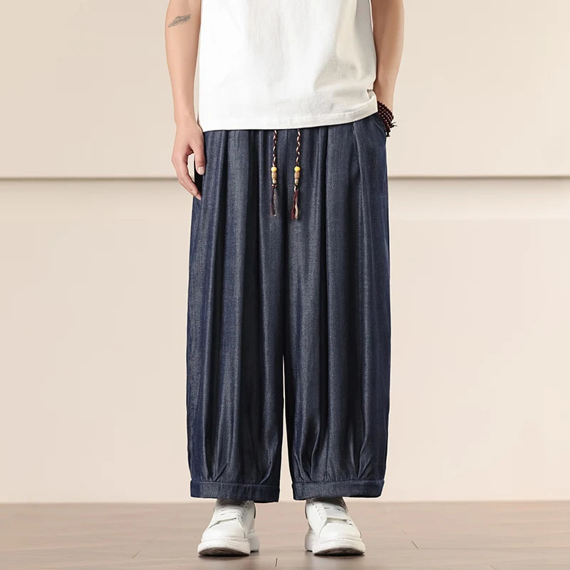 Pantalones Anchos Holgados de Hombre Estilo Chino para Primavera 2026, Pantalones Harem Casuales de Nueve Puntos para Hombre, Joggers Hip Hop de Otoño