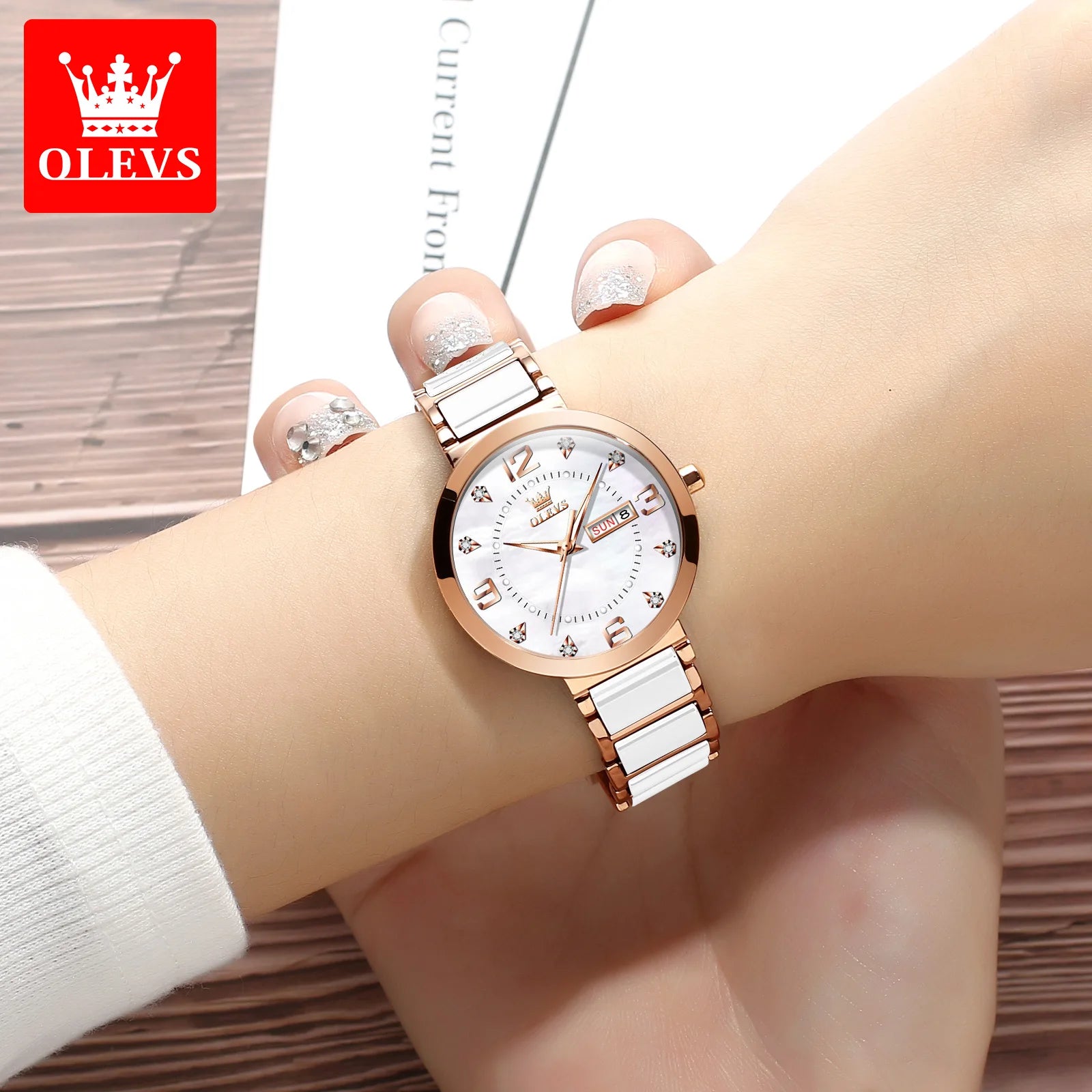 OLEVS Women's Wristwatch Luxury Brand Watch for Women Elegant Bracelet Waterproof Fashion Quartz Ladies Watches Reloj Para Mujer