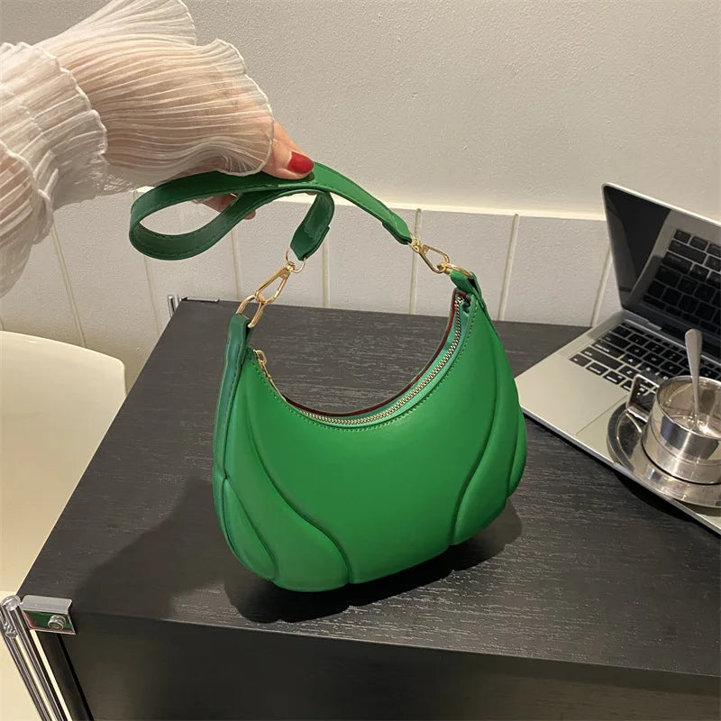 Elegante bolso de axila de cuero de Pu en relieve para mujer, bolso de hombro, bolso de mano de moda, bolso cruzado versátil para ir al trabajo