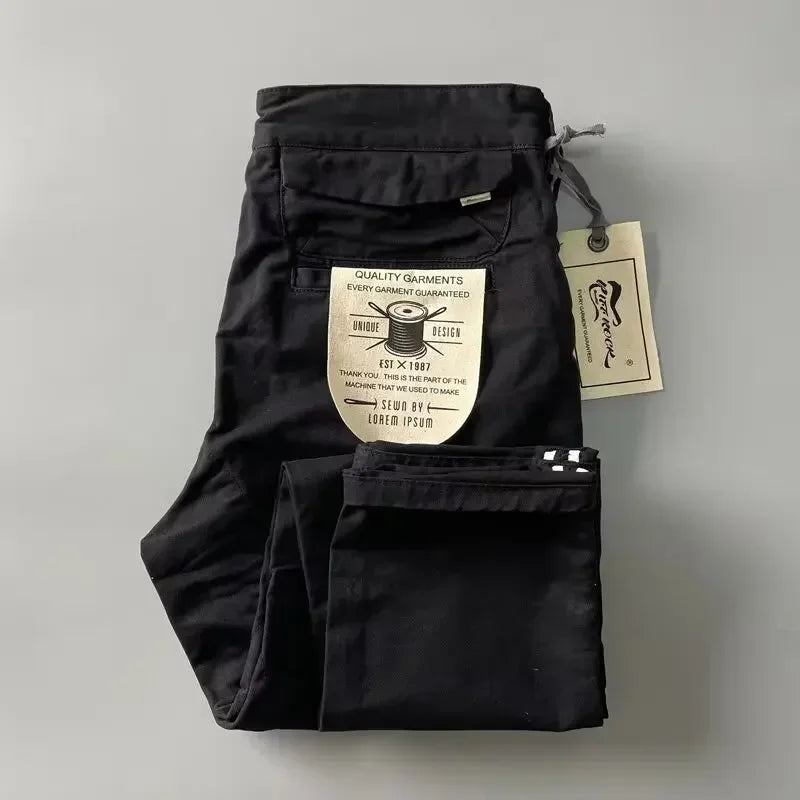 Pantalones Cargo resistentes de algodón puro de estilo americano para hombres, calzado informal de pierna recta holgada antisuciedad y antidesgaste