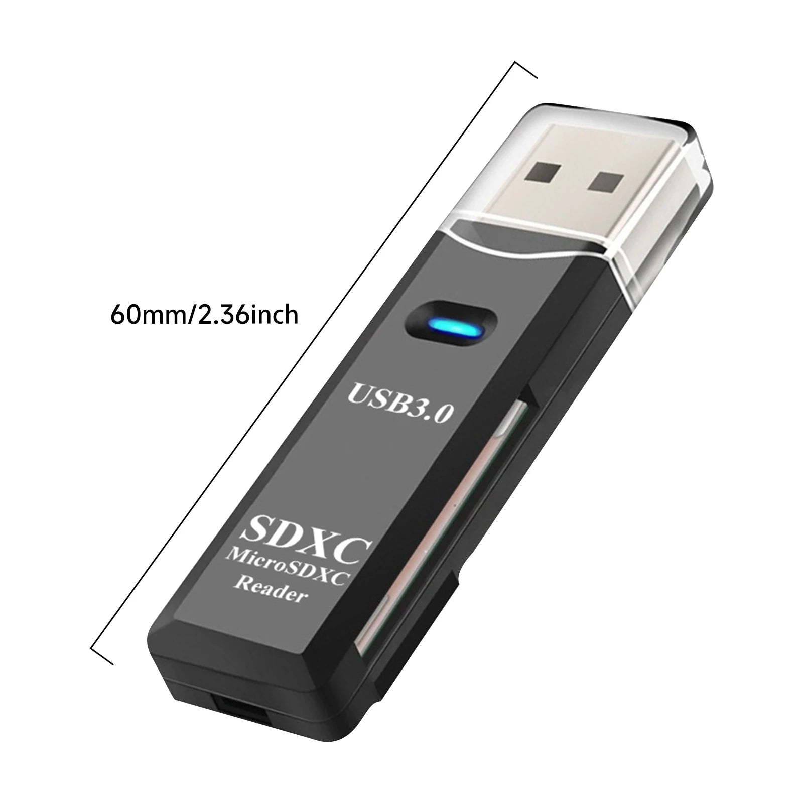 4-in-1 USB 3.0 Card Reader – High Speed TF/SD/Micro SD Adapter for PC & Laptop