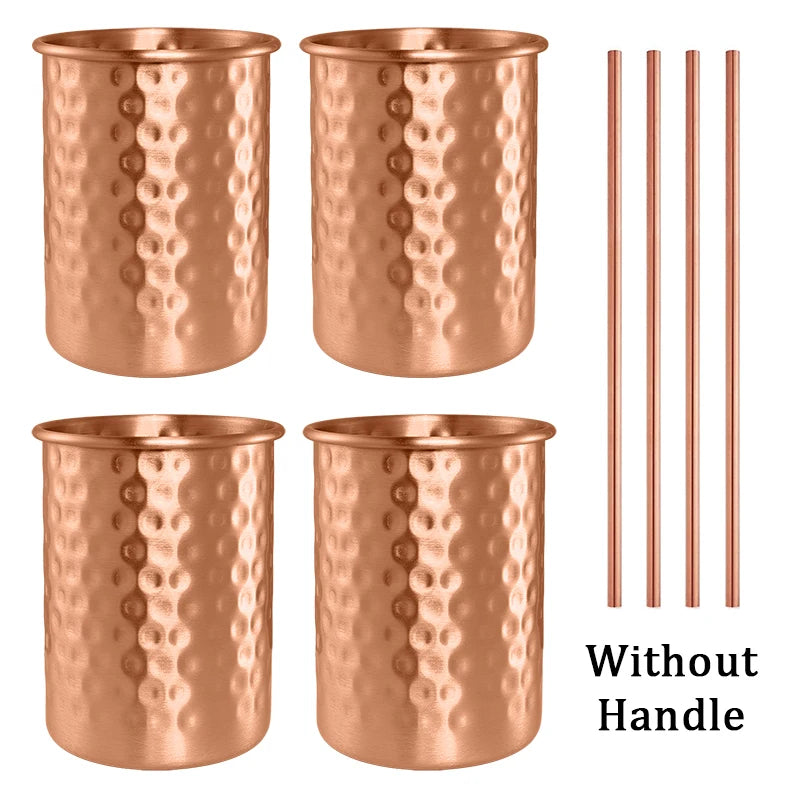 Nuevas tazas 100% cobre puro, tazas Moscow Mule de cobre puro sólido, tazas de cóctel de 400 ml, tazas para cerveza, leche y otras bebidas.