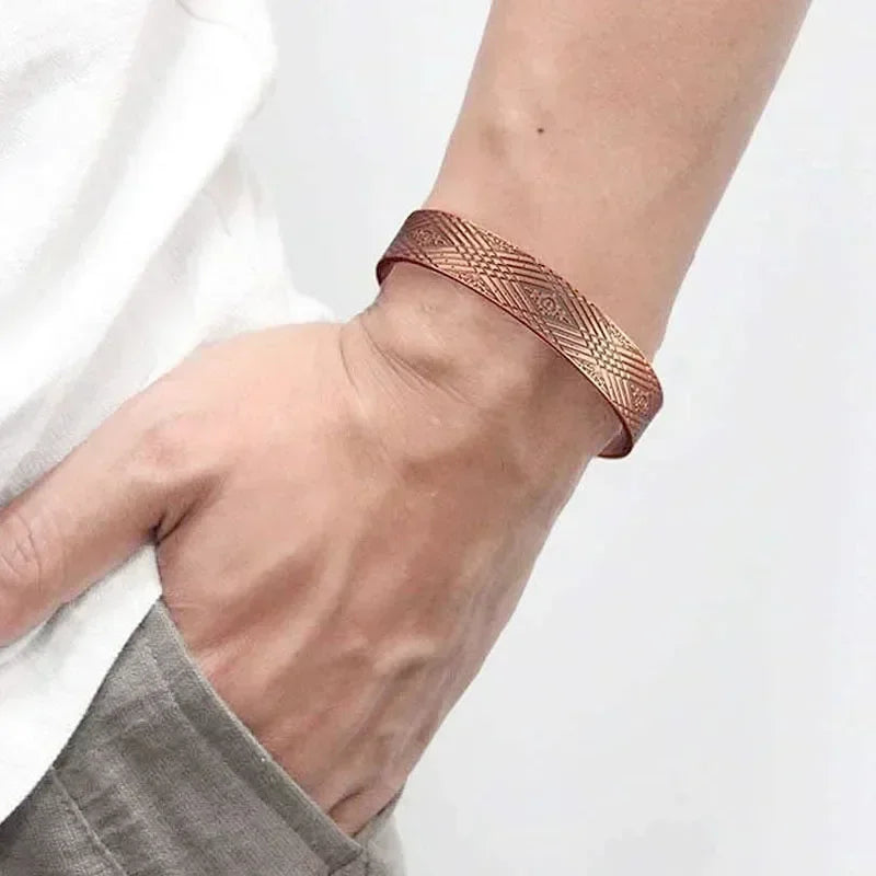 Pulsera magnética de cobre puro para hombres, imanes ajustables para artritis, brazalete para mujeres, terapia, brazaletes de energía para la salud, triangulación de envíos/al por mayor