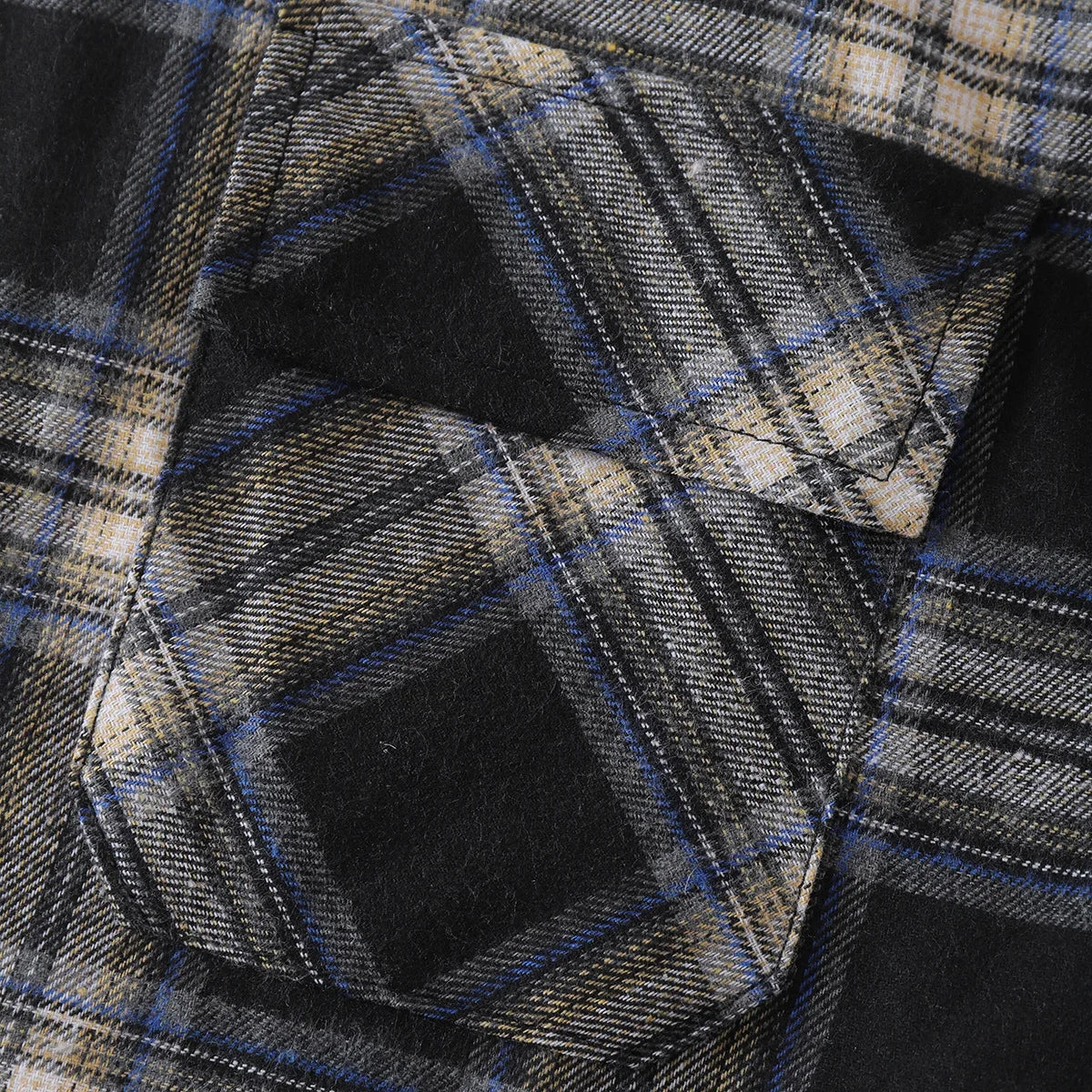 New2026 Chaqueta de lana a cuadros para hombre, Otoño Invierno, cuello vuelto, botón, camisa gruesa, chaqueta para hombre, chaqueta informal, camisas