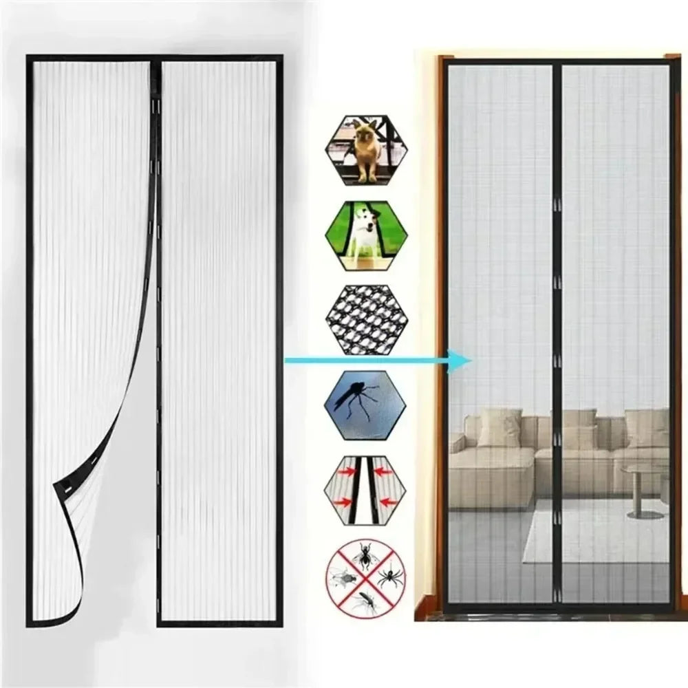 Mosquitero Magnético para Puerta y Ventana – Cierre Automático, Sin Perforaciones, 90/100cm