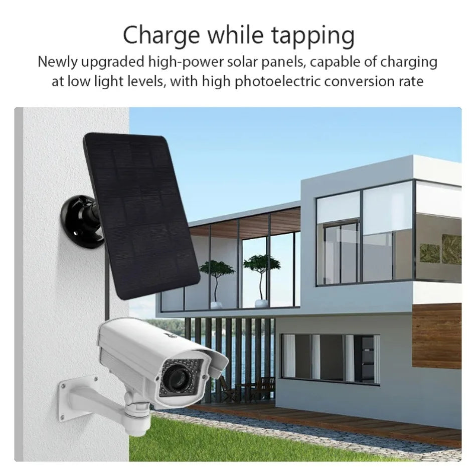 Panel Solar Cargador USB-C 4W IP65 para Cámaras de Seguridad y Luces LED | Clikymport