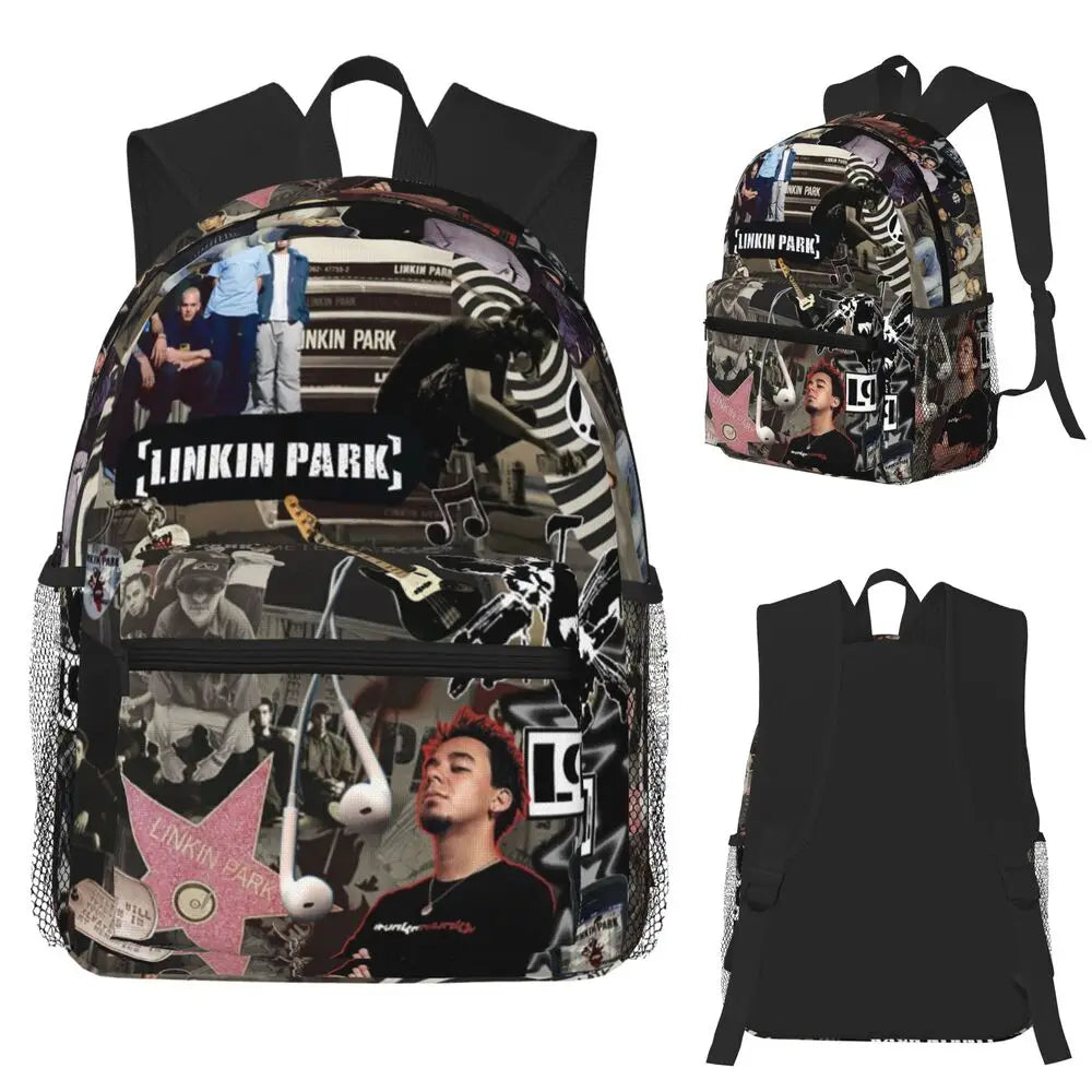 L-Linkin-S P-Park-S Band Mochila para estudiantes Mochila escolar Mochila de viaje para senderismo para niños y niñas Mochila de moda Bolsos de hombro