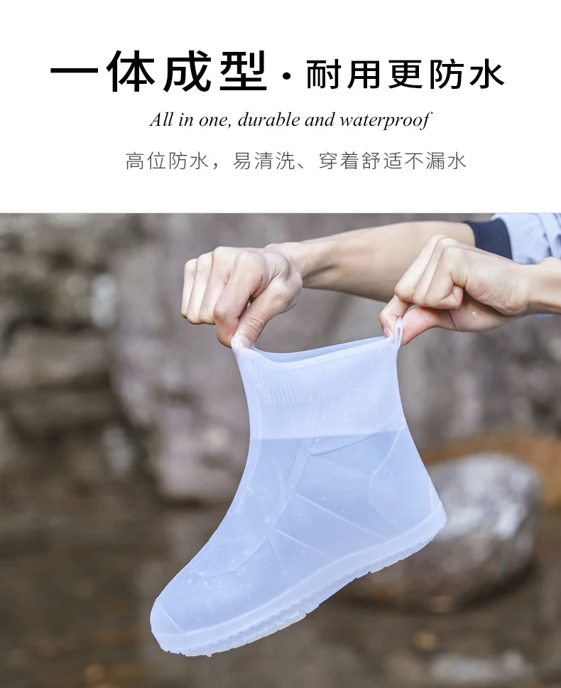 Cubrezapatos de Silicona Impermeables, Cubrebotas de Lluvia Antideslizantes, Cubrecalzado Unisex de Goma Resistente al Agua para Días Lluviosos