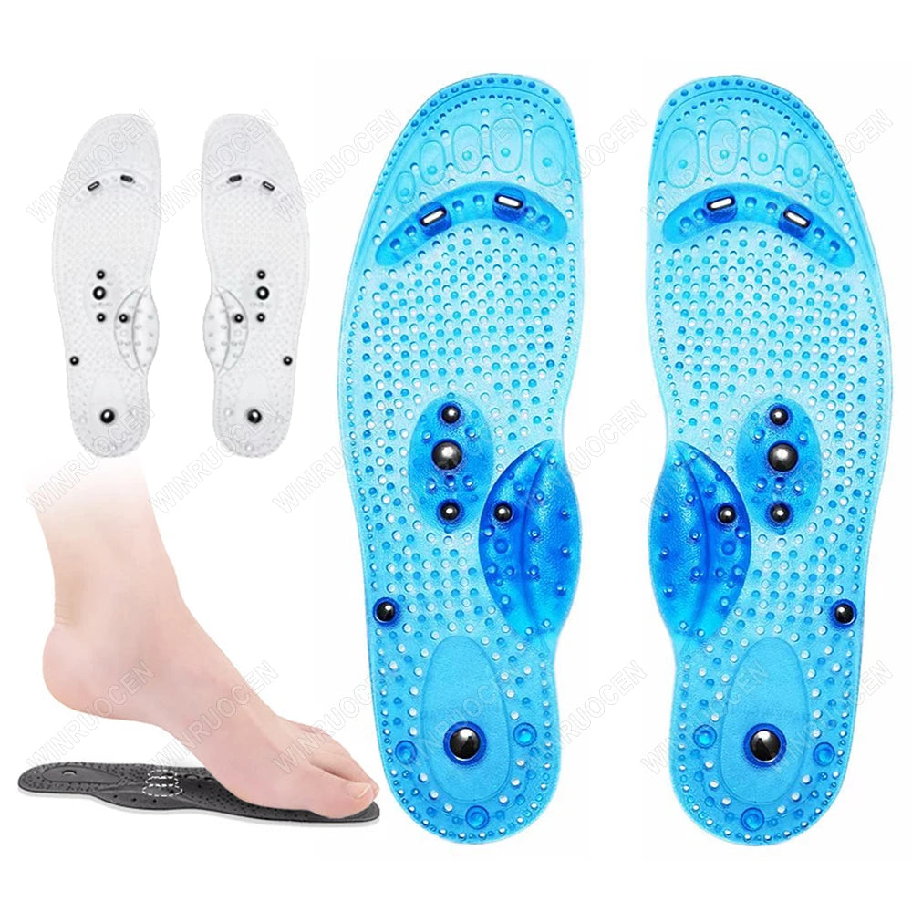 Plantillas de Acupresión para Terapia de Pies, Masaje Magnético de Silicona, Pérdida de Peso, Adelgazamiento, Alivio del Dolor, Duraderas, Transpirables, para Todos