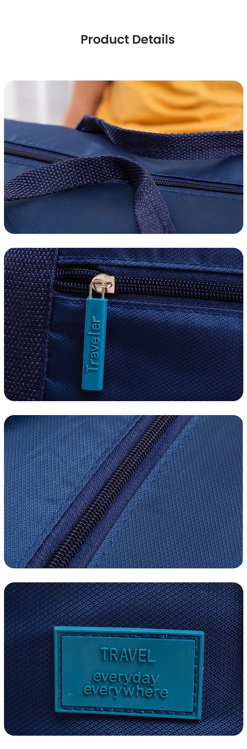 Bolsa de Viaje Ligera y Plegable, Bolsa de Mano Unisex, Equipaje de Mano para Fines de Semana, Estancias Cortas, Viajes, Bolsas Organizadoras de Maletas