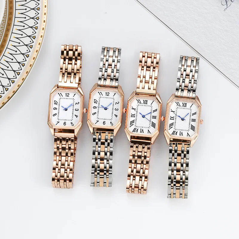 Nuevo Reloj de Pulsera de Cuarzo con Correa de Acero de Aleación a la Moda para Mujer