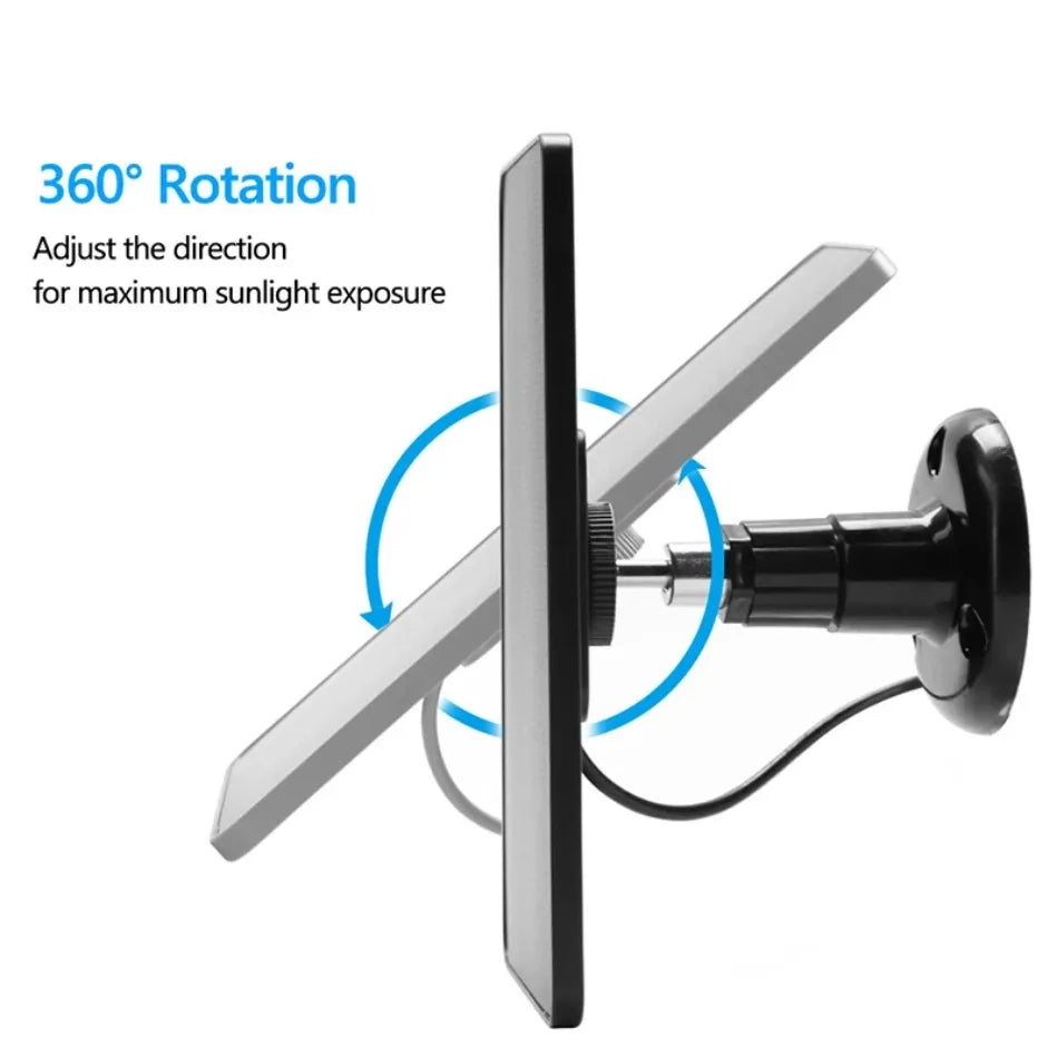 Panel Solar Cargador USB-C 4W IP65 para Cámaras de Seguridad y Luces LED | Clikymport