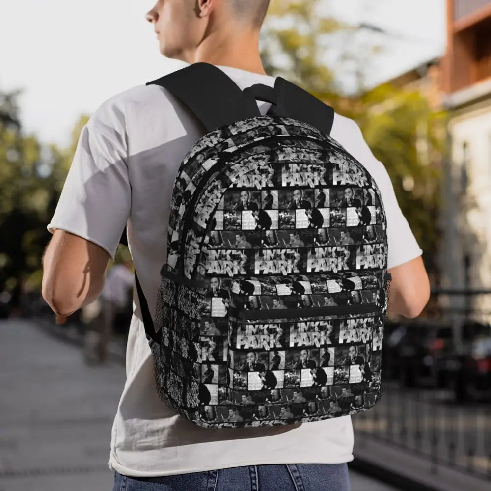 L-Linkin-S P-Park-S Band Mochila para estudiantes Mochila escolar Mochila de viaje para senderismo para niños y niñas Mochila de moda Bolsos de hombro
