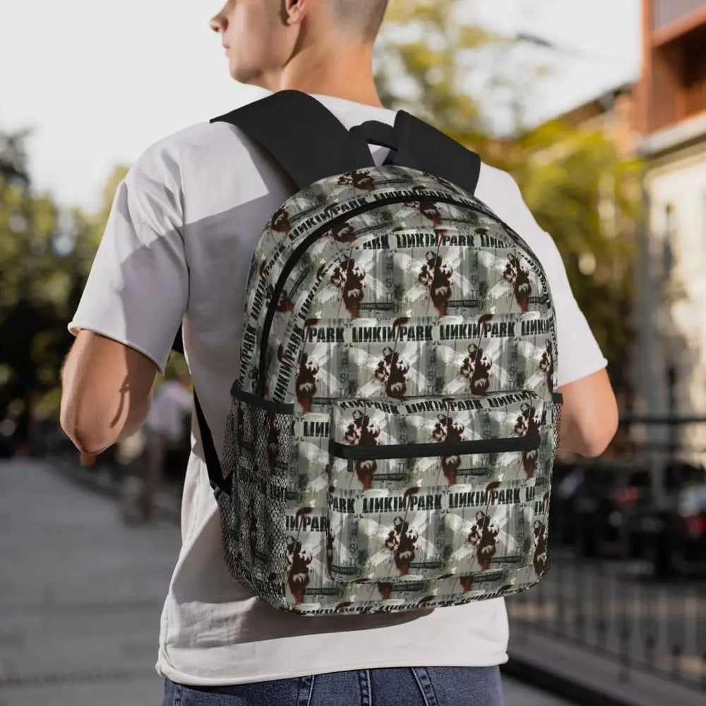 L-Linkin-S P-Park-S Band Mochila para estudiantes Mochila escolar Mochila de viaje para senderismo para niños y niñas Mochila de moda Bolsos de hombro