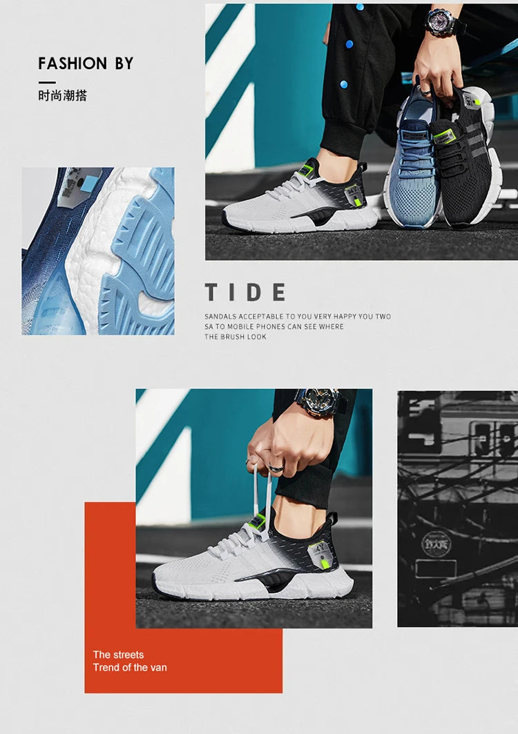Zapatillas de deporte ligeras a la moda para hombre, zapatos deportivos cómodos y transpirables para caminar, calzado informal para correr, tenis, entrenamiento de gimnasia