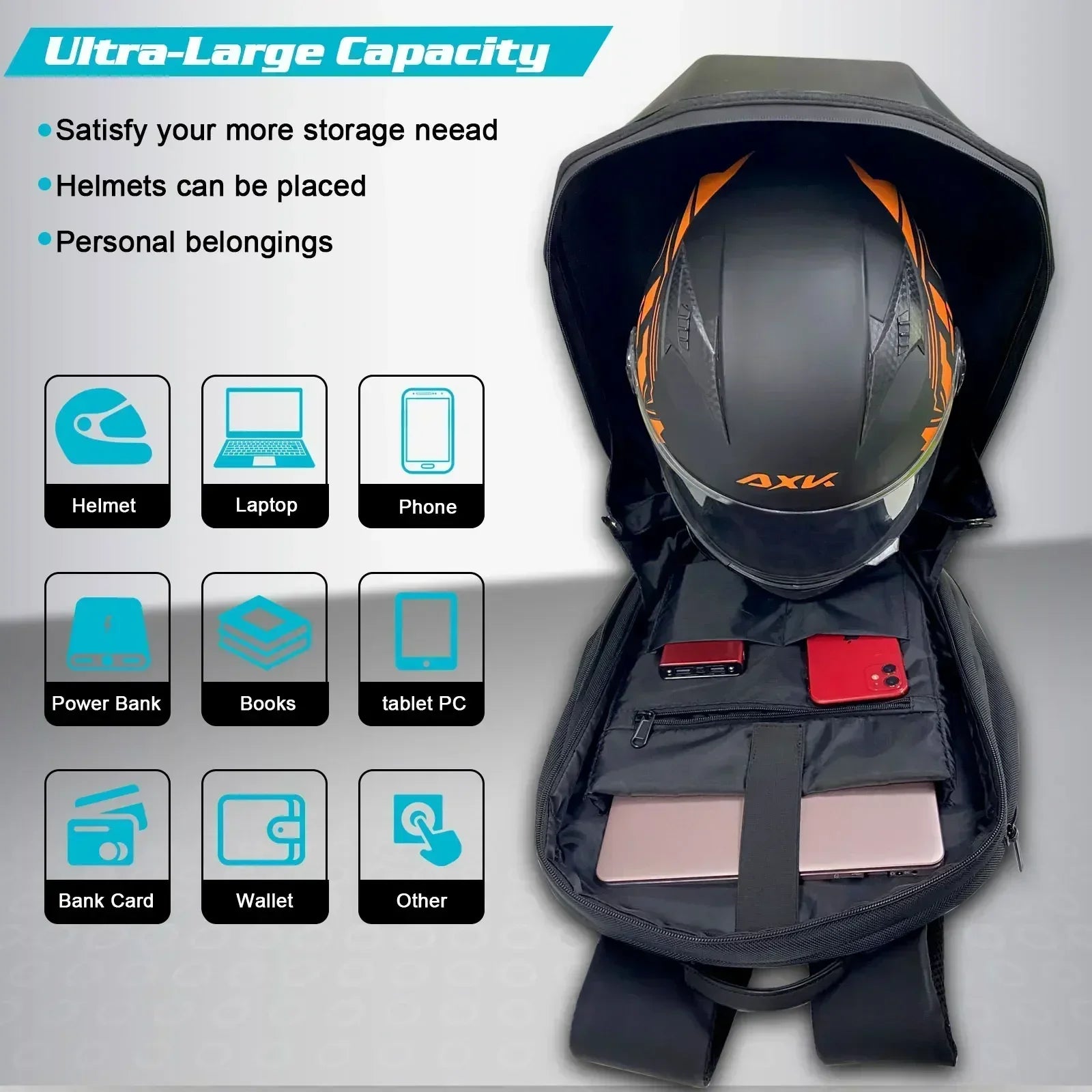Mochila Para motocicleta Para hombre y mujer, aplicación de ojos Led, Control por Bluetooth, Editor DIY, portátil de 14 pulgadas, Mochilas Para Motocicletas, mochila F1