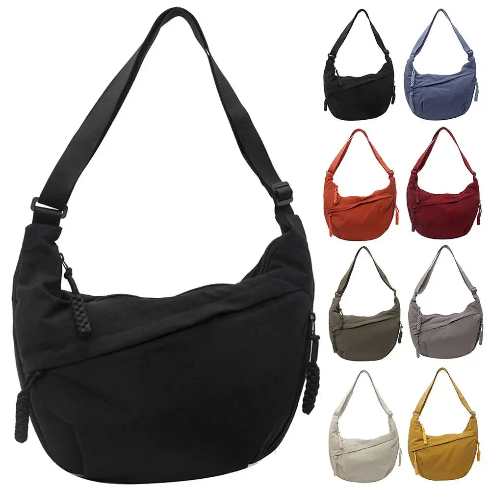 Bandolera Hobo con múltiples bolsillos para mujer, bolso cruzado de media luna, gran capacidad, bandolera diaria, correa ajustable, bolsa de viaje al aire libre