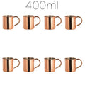 Juego de 8 Tazas de Cobre Martillado para Moscow Mule - Tazas de Acero Inoxidable para Servir Cerveza, Vino, Café y Cócteles