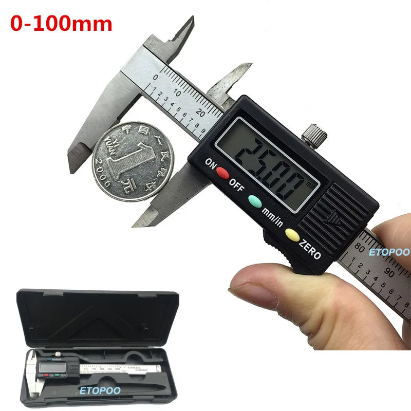 Mini calibrador Digital de acero inoxidable, calibrador Vernier electrónico de 50mm, 70mm y 100mm, calibrador deslizante, medidor de espesor de gemas