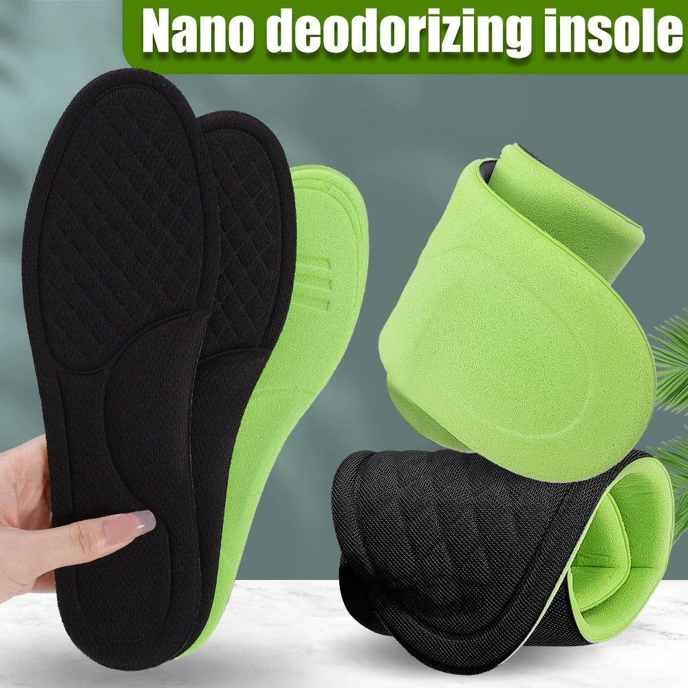 Plantillas ortopédicas de espuma viscoelástica suave, plantillas desodorantes negras para zapatos deportivos, absorbe el sudor, accesorios antibacterianos para zapatos, 2/10 Uds.