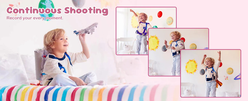 Cámara Digital para Niños 48MP – Doble Lente, Video 1080P, Zoom 16x, Juegos, Batería 600mAh